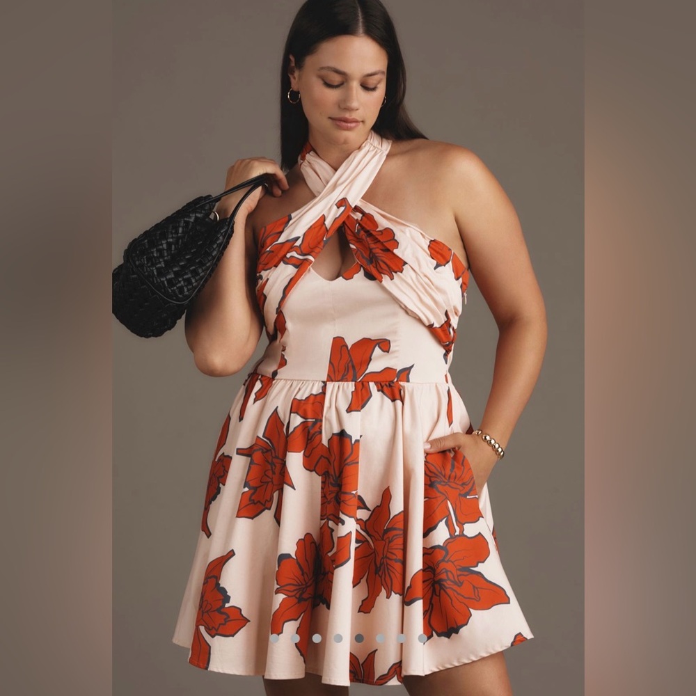 Anthropologie Hutch Wrap Halter Romper